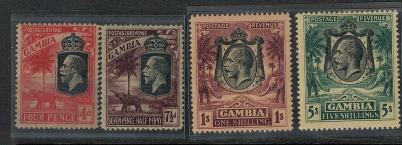 Gambia 1922 SC 121-124 Mint SCV$ 137.00 Set