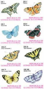 Equatorial Guinea 1977 Butterflies Sheetlet (8) Imperforated  Mi#1197/1204 MNH