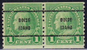 Precancel - Boise, ID PSS 597-61 Coil Pair - No Gum