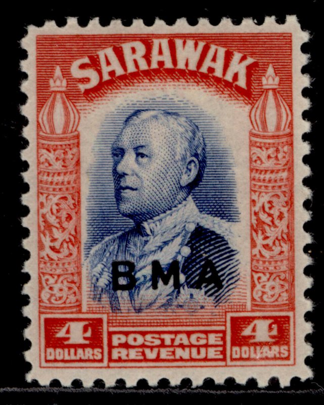 SARAWAK GVI SG143, $4 blue & scarlet, NH MINT. Cat £45.