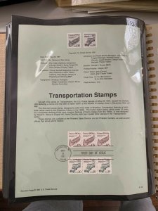 USPS Souvenir Page Scott 1989 transportation stamp