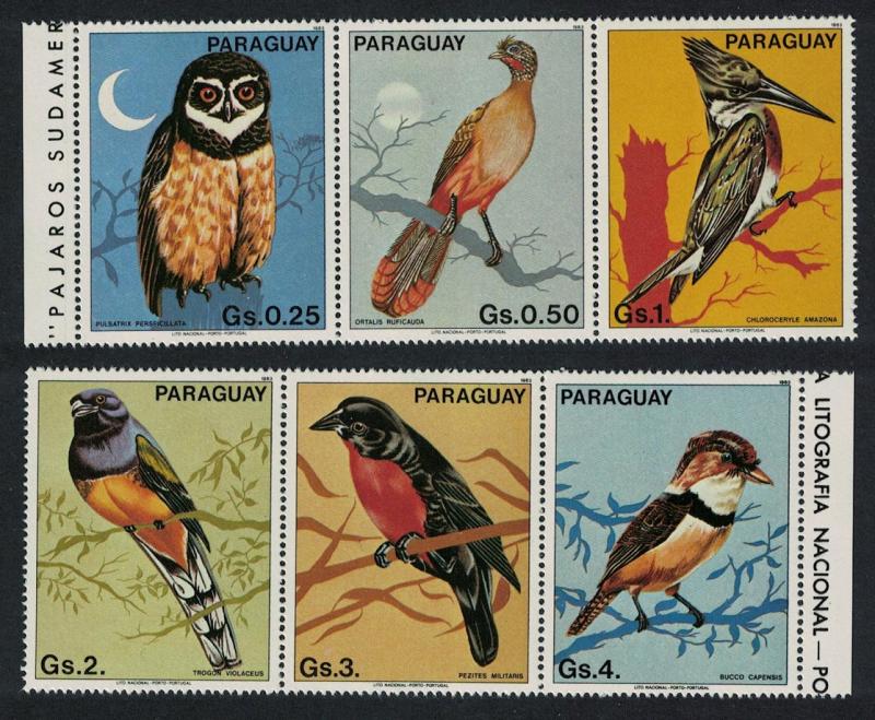 Paraguay Owl Trogon Birds 6v SC#2091