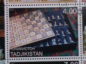 TAJIKISTAN STAMP-2000-WORLD FAMOUS CHESS CTO  FULL SHEET-VERY FINE