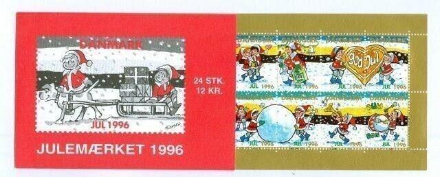 Denmark.  Booklet  1996  Christmas Seals  Mnh.  Santa's In The Snow.