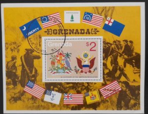 SO) GRENADA, BICENTENARY OF THE AMERICAN REVOLUTION, FLAGS, SOUVENIR LEAFLET