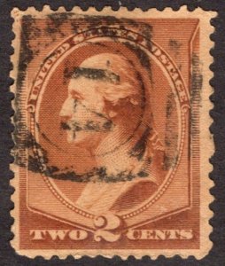 1883, US 2c, Washington, Used, Sc 210