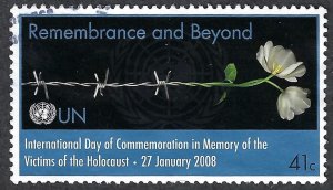 United Nations #948  41¢ International Holocaust Remembrance Day (2008) Used.