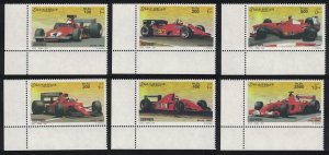 Somalia Ferrari Racing Cars Corners 2001 MNH MI#890-895