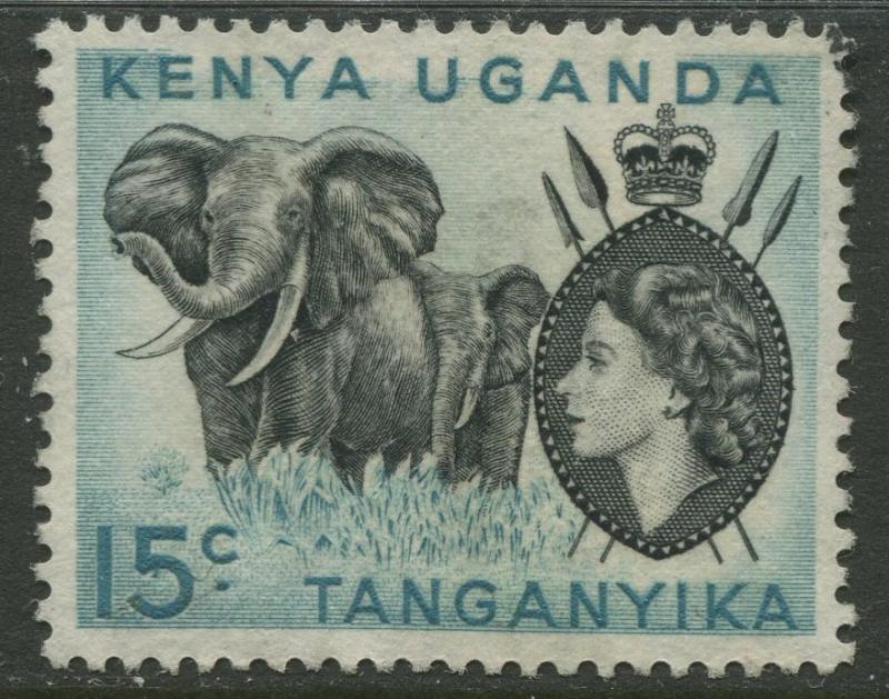 Kenya & Uganda - Scott 106 - QEII Definitive -1959 - Used - Single 15c Stamp