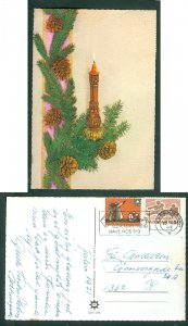 Denmark. Christmas Card. 1971 Seal + 50 Ore. Copenh. Decoration,Candle. Copenh.