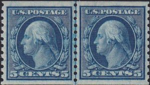 US 458 Washington / Franklin Mint NH XF XF- Beautiful Line Pair - Rich Color ...