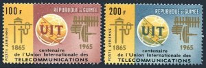 Guinea C73-C74, MNH. Michel 300-301. ITU-100, 1965. Communication Equipment.