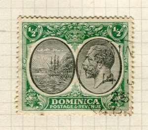 DOMINICA; 1912 early GV pictorial issue fine used 1/2d. value