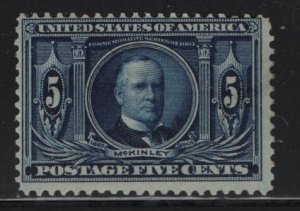 US 325 MINT HINGED, McKINLEY   ISSUE 1904