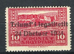 ALBANIA; 1925 early ' Dhetuer 1924 ' Govt Return Mint hinged 10q. value