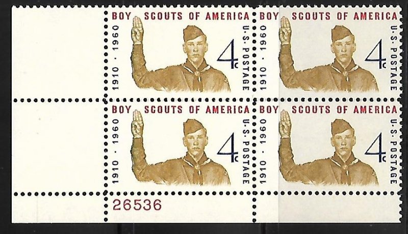 United States - Scott #1145  Plate Block  VF- (NH) - 4c - Plate Block of 4