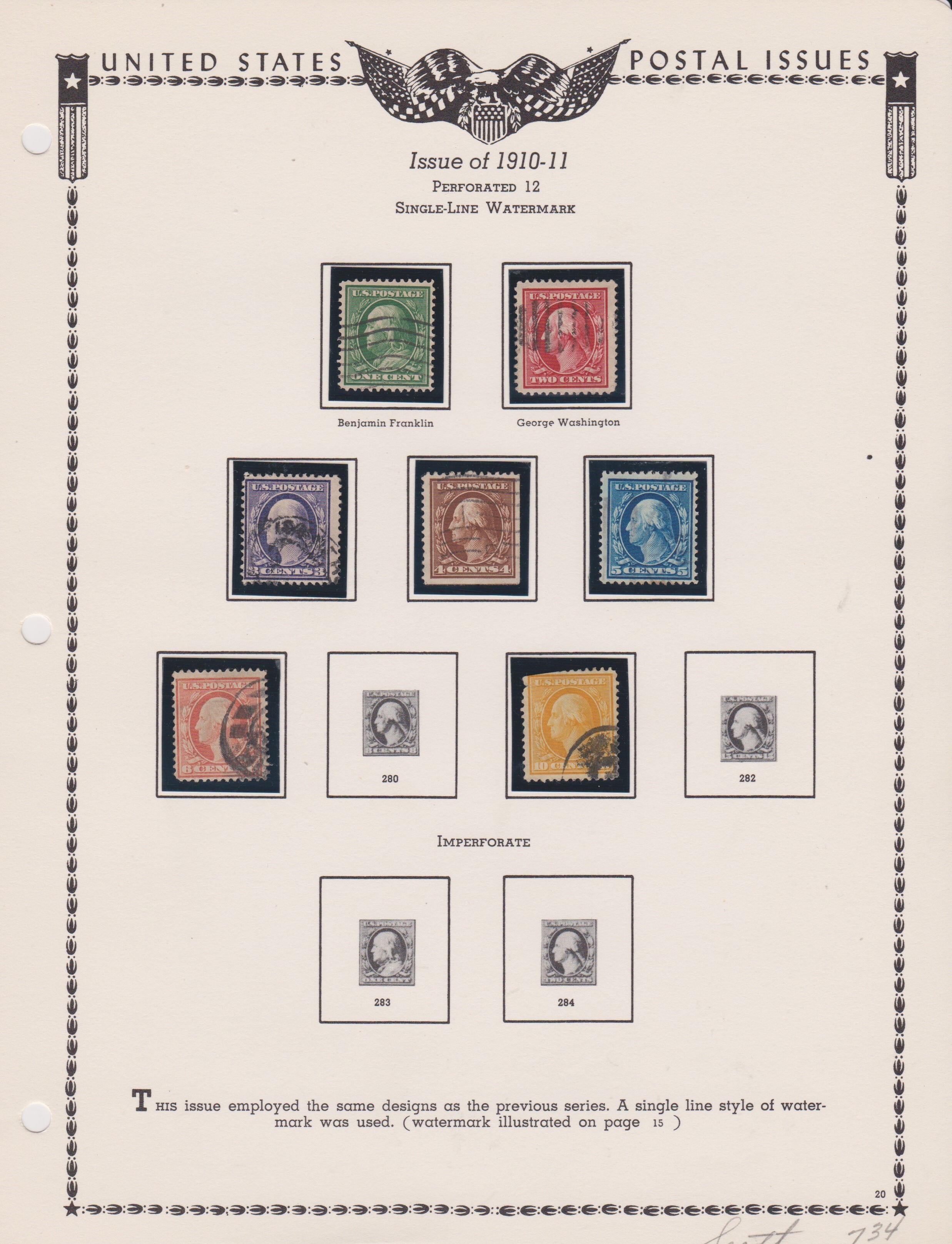 USA Stamps 374 thru 379,381 United States, General Issue Stamp