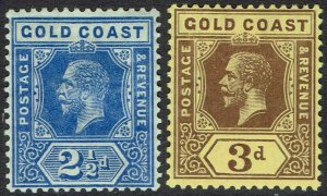 GOLD COAST 1913 KGV 21/2D AND 3D WMK MULTI CROWN CA