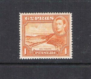 Cyprus 1938 KGVI 1pi Perf. 13.5X12.5 Sc 1146a MNH