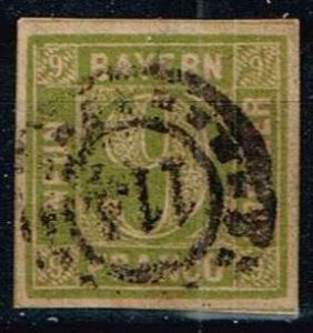 Bavaria 1853,Sc.#6 used. color b, type III. cv.€200