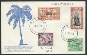 TOKELAU IS 1948 cover last day use Samoa stamps - FAKAOFO cds..............43387 