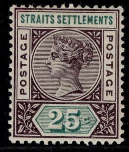 MALAYSIA - Straits QV SG103, 25c purple-brown & green, LH MINT. Cat £50.