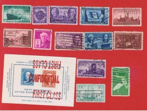 #939-952   VF used 1946-47 Commemoratives complete w/SS  Free S/H