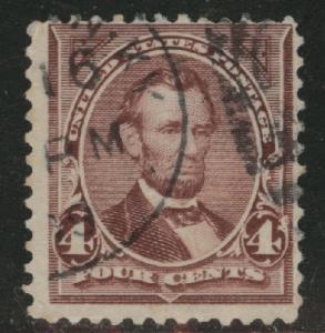 USA Scott 280 Used 1898 Rose Brown Lincoln