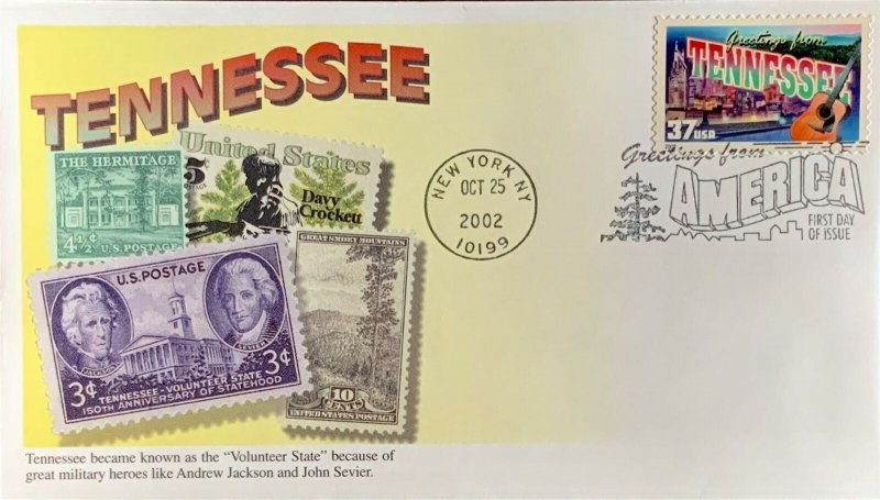 Mystic 3737 Greetings from America Tennessee Stamps from the State