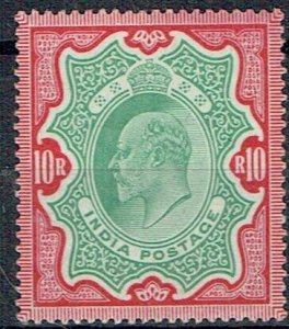 INDIA 1909 EDVII 10r green and carmine a - 41348