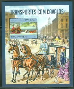 MOZAMBIQUE 2013 HORSE DRAWN VEHICLES SOUVENIR  SHEET MINT NH