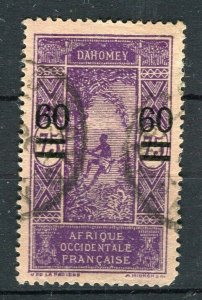 FRENCH COLONIES: DAHOMEY 1922 early surcharged issue used 60c. value,