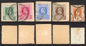 Cayman Is SG3/7 KEVII Set of 5 wmk Crown CA CDS used