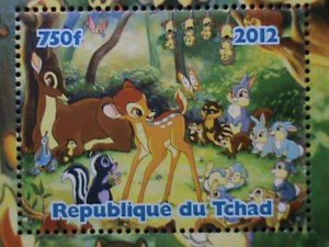 CHAD-STAMP-2012 DISNEY CARTOON-BAMBI  MNH STAMP SHEET RARE VERY RARE