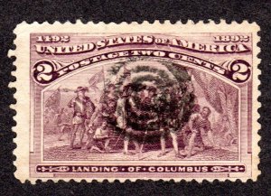 USA, Scott # 231, used, 2c Columbian. Cat = $ 0.30 Lot 220321 -01