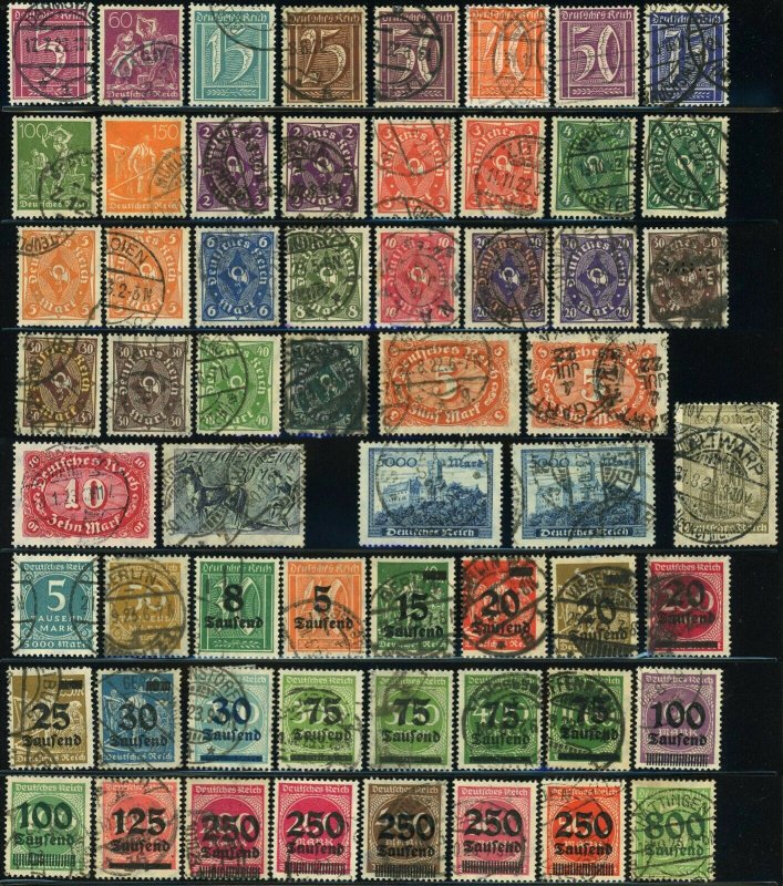 GERMANY Empire Postage Stamp Collection EUROPE 1921-1923 Used