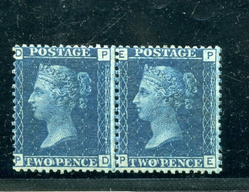 GREAT BRITAIN  VICTORIA SCOTT #30 PAIR MINT HINGED--SCOTT VALUE $1000.00