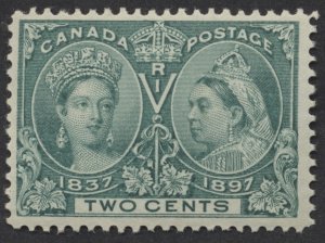 Canada #52 2c Victoria Jubilee Mint OG F-VF Centered LH Stacking Marks