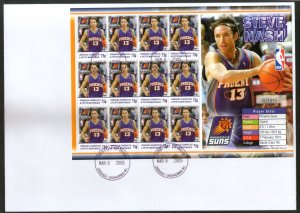 Grenada 2005 Steve Nash Basketball Player Sport Sc 2595 Sheetlet on FDC # 10303