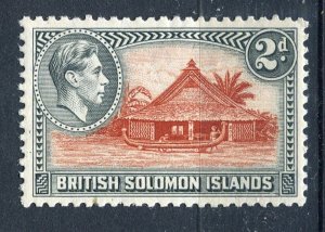 BRITISH SOLOMONS; 1938 early GVI Pictorial issue Mint hinged 2d. value