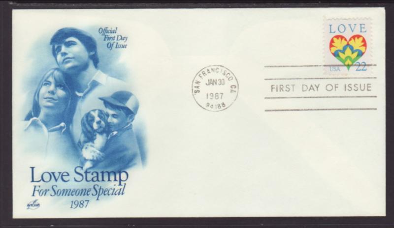 US Love 1987 Artcraft U/A FDC BIN