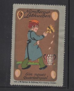 German Toy Advertising Stamp - JW Spear, Nürnberger Gingerbread- Boy Painting