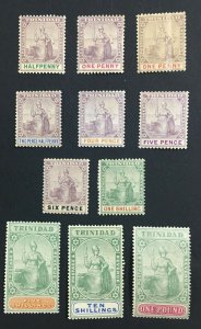 MOMEN: TRINIDAD & TOBAGO SG #114-124,116 1896-1906 MINT OG H LOT #61112