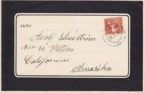 Sweden Sc 123 on 1925 Mourning Cover w/ Funeral Notice