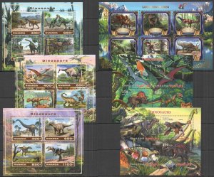 Ss1543 2017 Dinosaurs Prehistoric Animals Fauna ! 6Kb Mnh