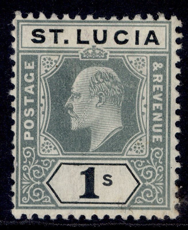 ST. LUCIA EDVII SG74, 1s green & black, M MINT. Cat £50.