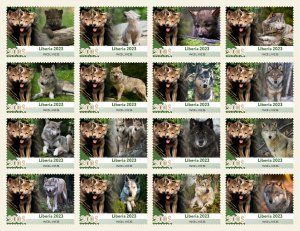 Stamps. Fauna Wolves 16 stamps perforated 2023 year  NEW