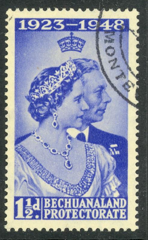 BECHUANALAND 1948 KGVI 1 1/2d SILVER WEDDING Issue Scott No. 147 VFU