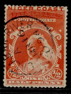 NIGERIA - Niger Coast Protectorate QV SG45, ½d vermilion, FINE USED. Cat £11 CDS