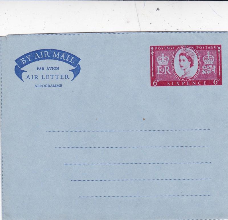 GB 6d Coronation Air letter/Aerogramme Unused VGC